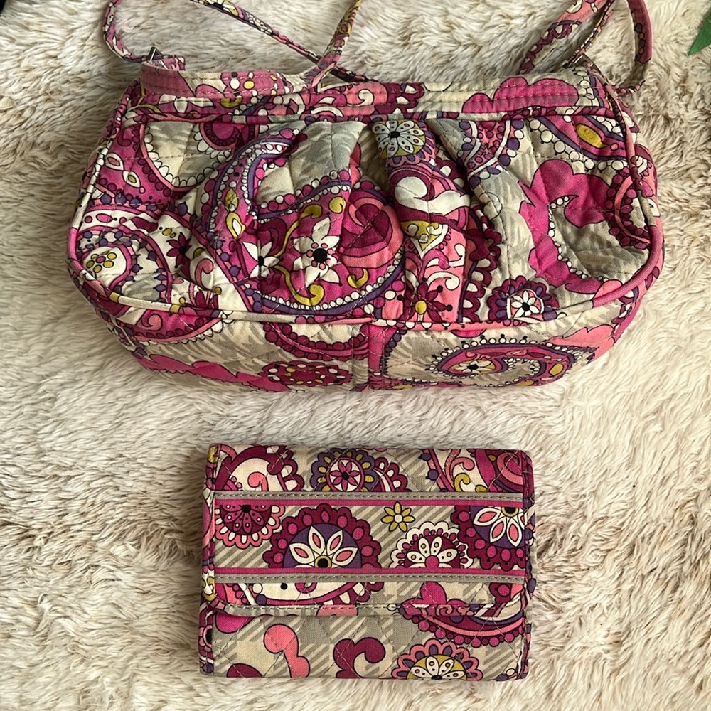 Vera Bradley Retired Paisley Meets Plaid Crossbody & Wallet